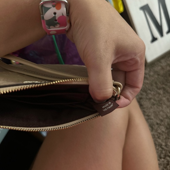 Coach Beige Embossed Wristlet - Picture 4 of 5